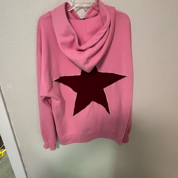 Aelfric Eden Oversized Pink Hoodie with Red Star Design Medium Streetwear - Picture 8 of 8